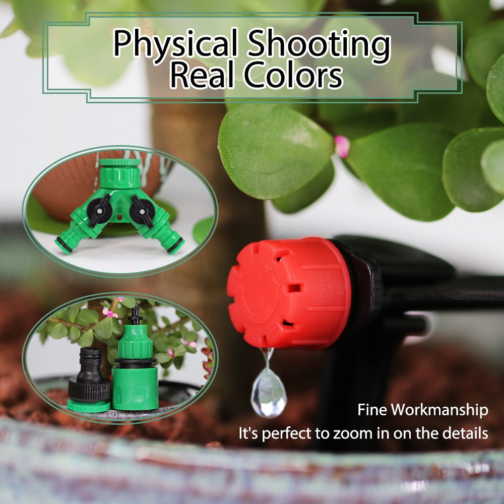 Adjustable Drippers Micro Drip Watering Kits - MUCIAKIE DIY Drip Irrigation System for Automatic Watering Garden Hose (50M-5M)