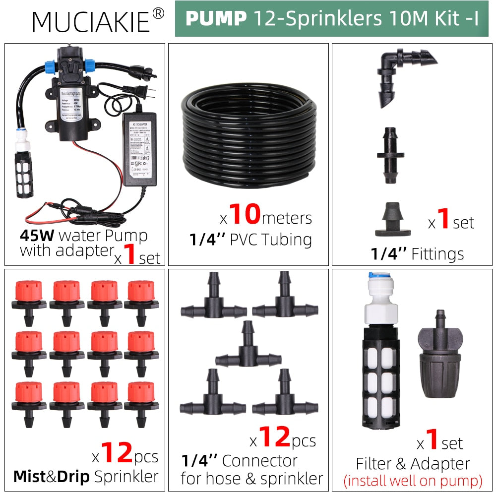 Adjustable Drippers Micro Drip Watering Kits - MUCIAKIE DIY Drip Irrigation System for Automatic Watering Garden Hose (50M-5M)