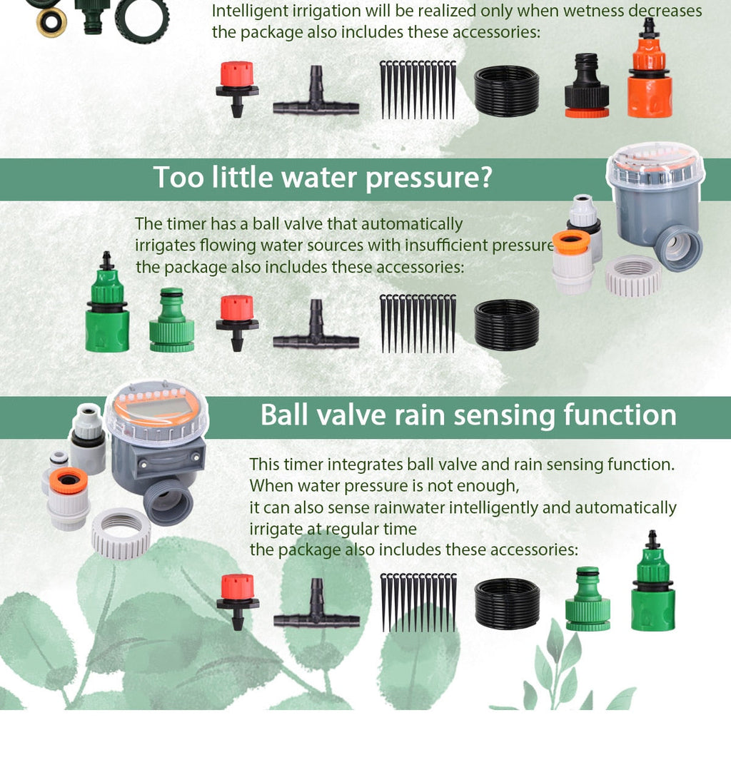 Adjustable Drippers Micro Drip Watering Kits - MUCIAKIE DIY Drip Irrigation System for Automatic Watering Garden Hose (50M-5M)