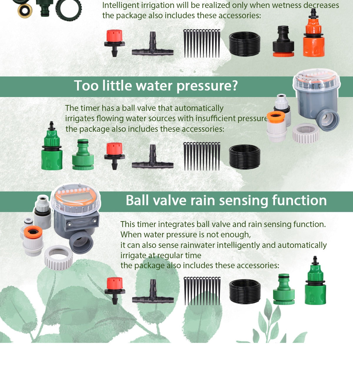 Adjustable Drippers Micro Drip Watering Kits - MUCIAKIE DIY Drip Irrigation System for Automatic Watering Garden Hose (50M-5M)