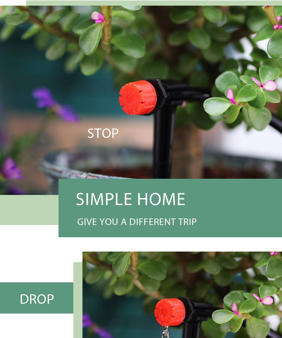 Adjustable Drippers Micro Drip Watering Kits - MUCIAKIE DIY Drip Irrigation System for Automatic Watering Garden Hose (50M-5M)